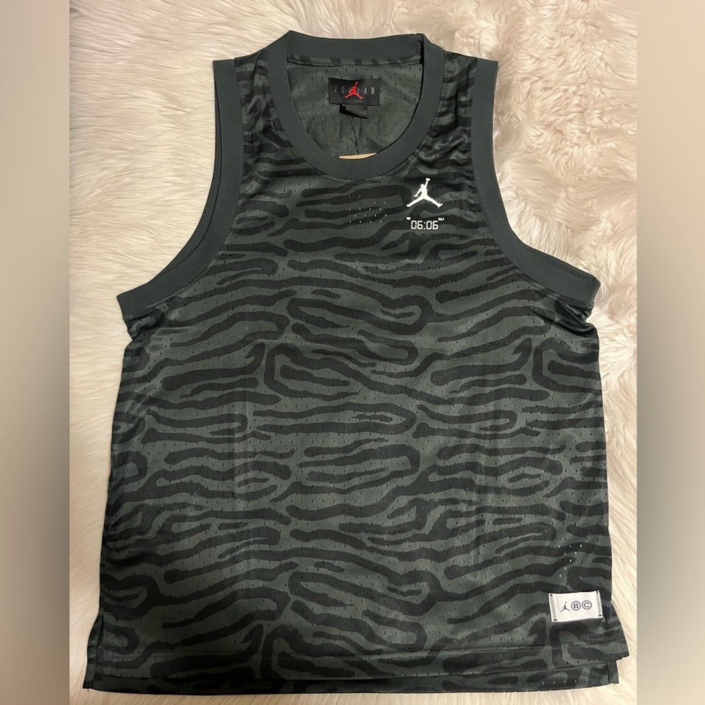 Jordan Zebra Pattern Black and Gray Tank Top